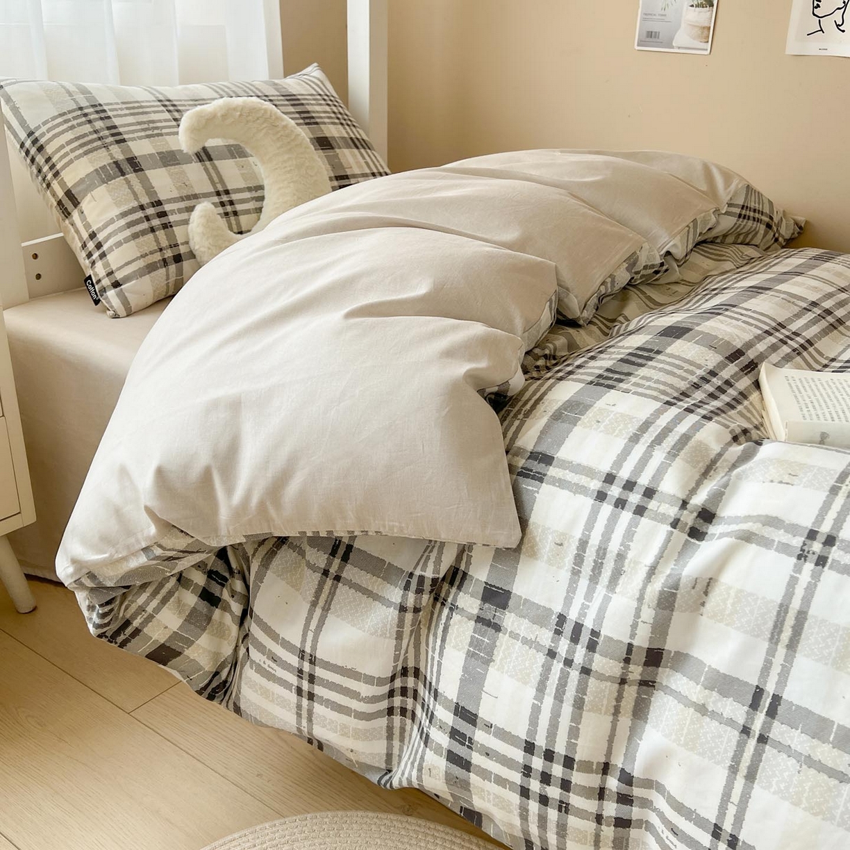 涵宸2025新款全棉宿舍学生款三件套四件套 郎格