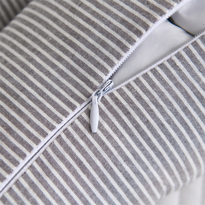 91家纺网 家纺一手货源 找家纺 织布人 2025新款荞麦枕A类纯棉条纹无印风组合牵引颈椎枕头枕芯荞麦护颈枕芯 灰色 三角35x16cm 方枕35x20cm组合枕/只