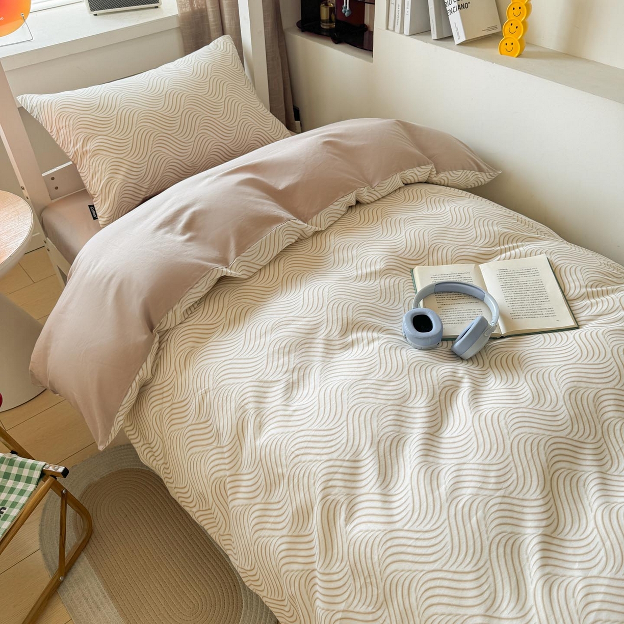 涵宸2025新款全棉宿舍学生款三件套四件套 浅忆