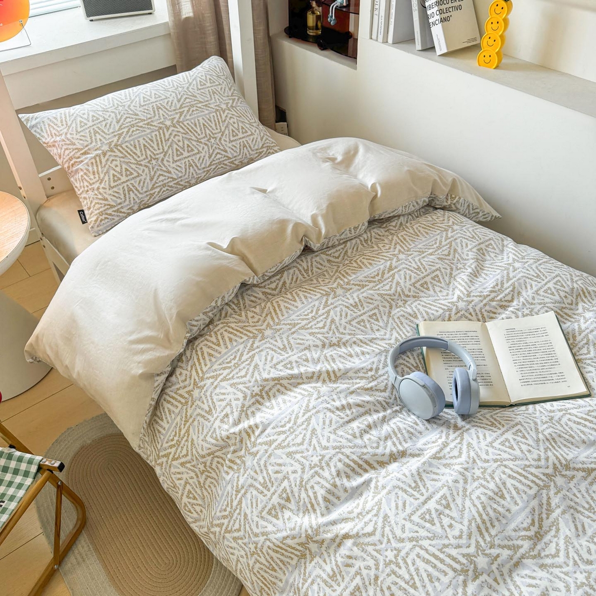 91家纺网 家纺一手货源 找家纺 涵宸2025新款全棉宿舍学生款三件套四件套 星季