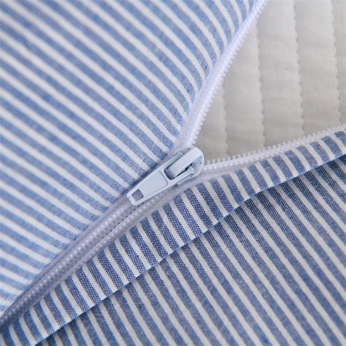 91家纺网 家纺一手货源 找家纺 织布人 2025新款荞麦枕A类纯棉条纹无印风组合牵引颈椎枕头枕芯荞麦护颈枕芯 蓝 三角35x16cm 方枕35x20cm组合枕/只