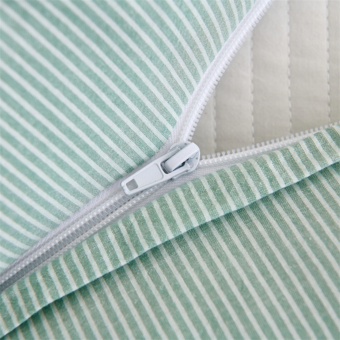 91家纺网 家纺一手货源 找家纺 织布人 2025新款荞麦枕A类纯棉条纹无印风组合牵引颈椎枕头枕芯荞麦护颈枕芯 绿色 三角35x16cm 方枕35x20cm组合枕/只