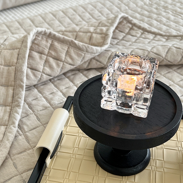 91家纺网 家纺一手货源 找家纺 沐纯家居  2025新款色织棉麻床盖 杏仁咖