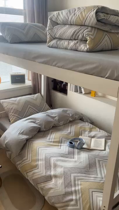 91家纺网 家纺一手货源 找家纺 涵宸2025新款全棉宿舍学生款三件套四件套 格韵