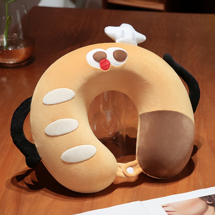 91家纺网 家纺一手货源 找家纺 仟亿莱 2025春夏新款美食系列记忆棉U枕套盒 套盒U枕面包 35X38cmU枕/只