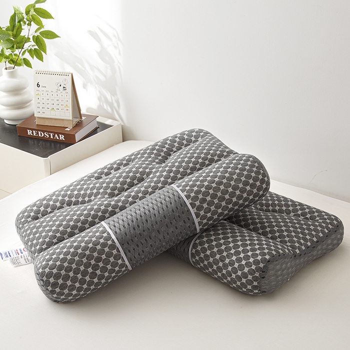 91家纺网 家纺一手货源 找家纺 （总）织布人 2025新款枕芯针织圆柱按摩SPA颈椎养护牵引枕头枕芯家用防落枕枕芯