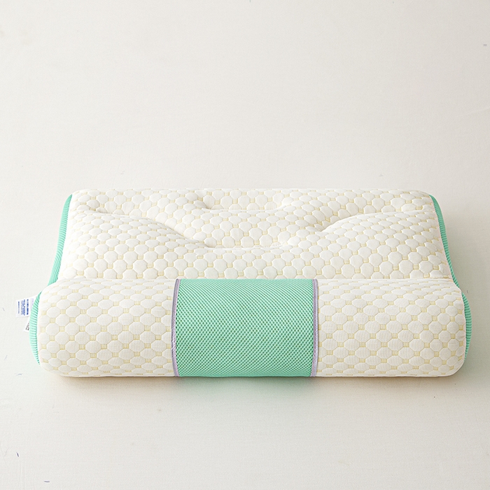 91家纺网 家纺一手货源 找家纺 织布人 2025新款枕芯针织圆柱按摩SPA颈椎养护牵引枕头枕芯家用防落枕枕芯 绿色 40x65cm 高枕/只