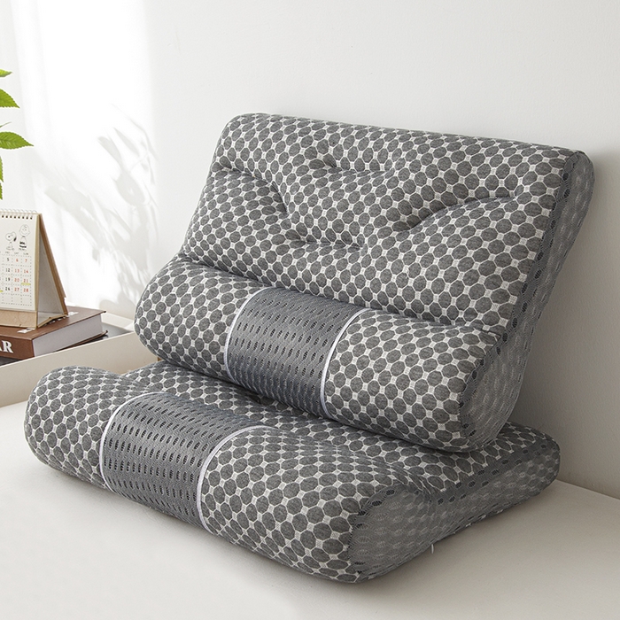 91家纺网 家纺一手货源 找家纺 织布人 2025新款枕芯针织圆柱按摩SPA颈椎养护牵引枕头枕芯家用防落枕枕芯 黑色 40x65cm 低枕/只