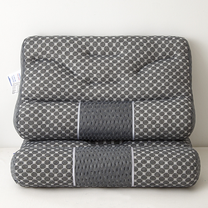 91家纺网 家纺一手货源 找家纺 织布人 2025新款枕芯针织圆柱按摩SPA颈椎养护牵引枕头枕芯家用防落枕枕芯 黑色 40x65cm 低枕/只