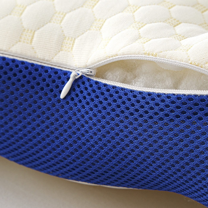 91家纺网 家纺一手货源 找家纺 织布人 2025新款枕芯针织圆柱按摩SPA颈椎养护牵引枕头枕芯家用防落枕枕芯 蓝色 40x65cm 低枕/只