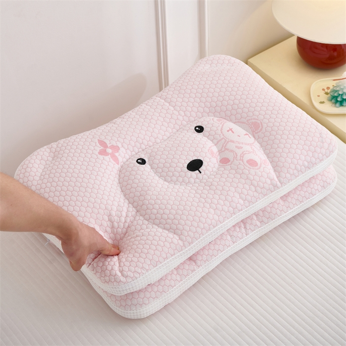 91家纺网 家纺一手货源 找家纺 织布人 2025新款枕芯双面可用儿童枕学生枕头枕芯A版凉豆豆B版全棉卡通枕芯 冰冰熊-粉小兔 30x50cm 儿童枕/只