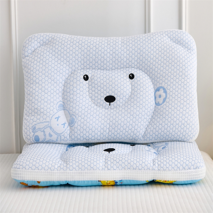 91家纺网 家纺一手货源 找家纺 织布人 2025新款枕芯双面可用儿童枕学生枕头枕芯A版凉豆豆B版全棉卡通枕芯 冰冰熊-蓝恐龙 30x50cm 儿童枕/只