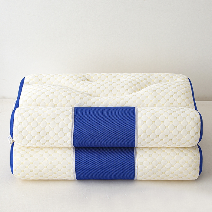 91家纺网 家纺一手货源 找家纺 织布人 2025新款枕芯针织圆柱按摩SPA颈椎养护牵引枕头枕芯家用防落枕枕芯 蓝色 40x65cm 中枕/只