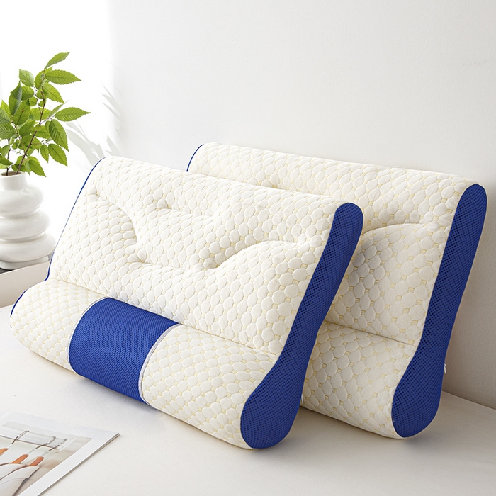 91家纺网 家纺一手货源 找家纺 织布人 2025新款枕芯针织圆柱按摩SPA颈椎养护牵引枕头枕芯家用防落枕枕芯 蓝色 40x65cm 中枕/只