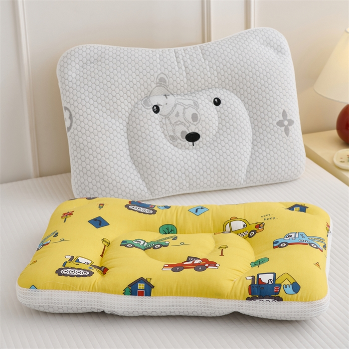 91家纺网 家纺一手货源 找家纺 织布人 2025新款枕芯双面可用儿童枕学生枕头枕芯A版凉豆豆B版全棉卡通枕芯 冰冰熊-小汽车 30x50cm 儿童枕/只