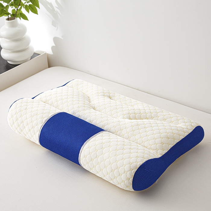 91家纺网 家纺一手货源 找家纺 织布人 2025新款枕芯针织圆柱按摩SPA颈椎养护牵引枕头枕芯家用防落枕枕芯 蓝色 40x65cm 中枕/只