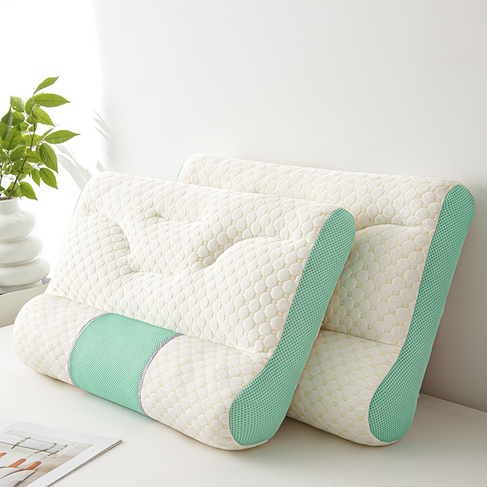 91家纺网 家纺一手货源 找家纺 织布人 2025新款枕芯针织圆柱按摩SPA颈椎养护牵引枕头枕芯家用防落枕枕芯 绿色 40x65cm 中枕/只