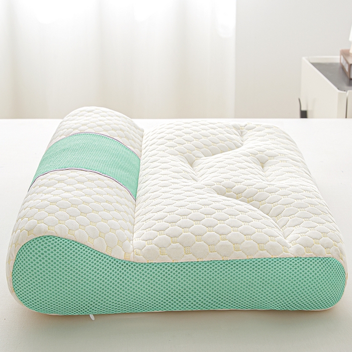 91家纺网 家纺一手货源 找家纺 织布人 2025新款枕芯针织圆柱按摩SPA颈椎养护牵引枕头枕芯家用防落枕枕芯 绿色 40x65cm 中枕/只