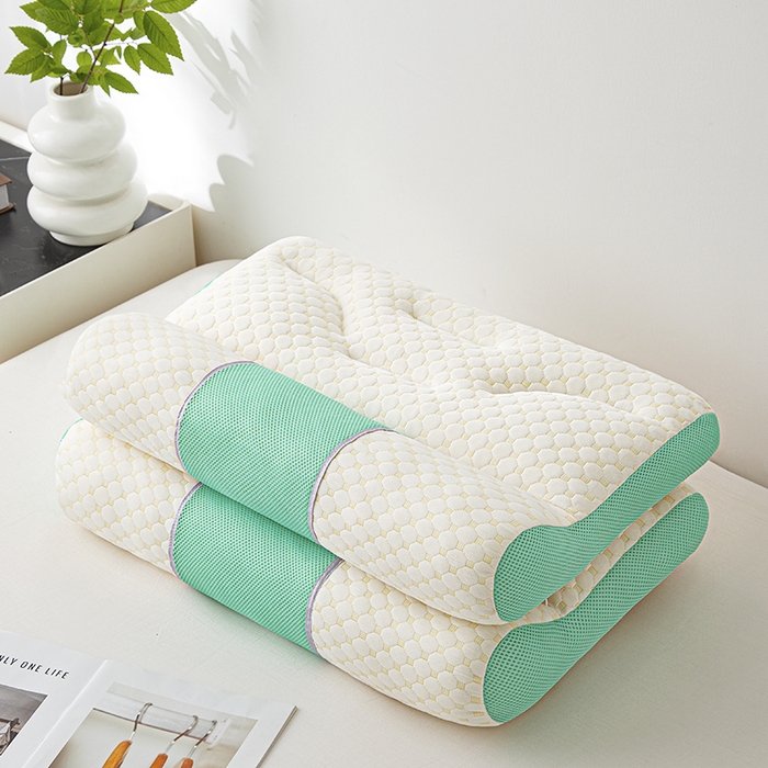 91家纺网 家纺一手货源 找家纺 织布人 2025新款枕芯针织圆柱按摩SPA颈椎养护牵引枕头枕芯家用防落枕枕芯 绿色 40x65cm 中枕/只