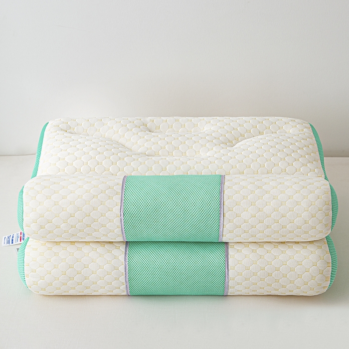 91家纺网 家纺一手货源 找家纺 织布人 2025新款枕芯针织圆柱按摩SPA颈椎养护牵引枕头枕芯家用防落枕枕芯 绿色 40x65cm 中枕/只