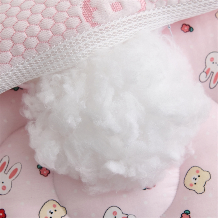 91家纺网 家纺一手货源 找家纺 织布人 2025新款枕芯双面可用儿童枕学生枕头枕芯A版凉豆豆B版全棉卡通枕芯 冰冰熊-粉小兔 40x60cm 学生枕/只