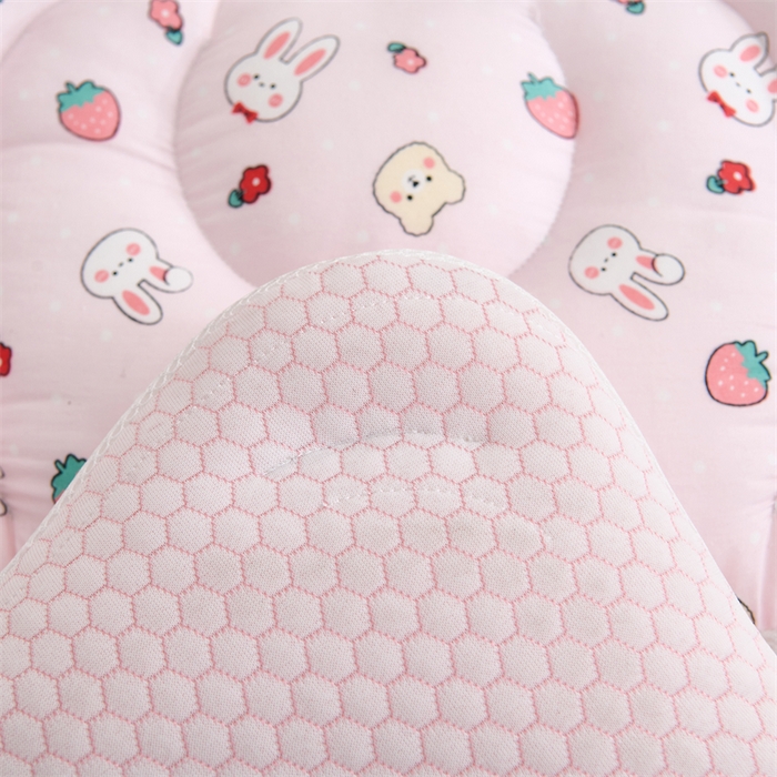 91家纺网 家纺一手货源 找家纺 织布人 2025新款枕芯双面可用儿童枕学生枕头枕芯A版凉豆豆B版全棉卡通枕芯 冰冰熊-粉小兔 40x60cm 学生枕/只