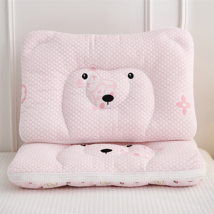 91家纺网 家纺一手货源 找家纺 织布人 2025新款枕芯双面可用儿童枕学生枕头枕芯A版凉豆豆B版全棉卡通枕芯 冰冰熊-粉小兔 40x60cm 学生枕/只