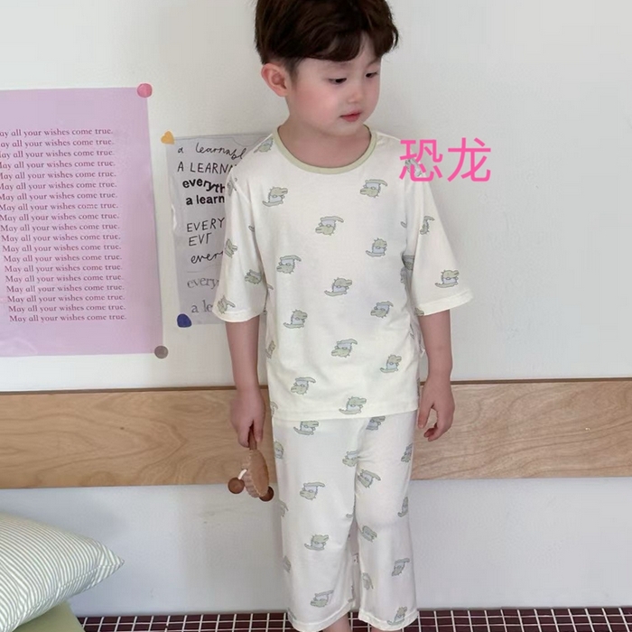 妍景家居生活馆 2025春夏新款儿童优可丝男童套装 恐龙