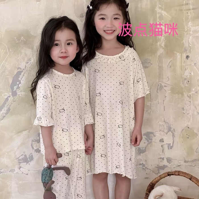 91家纺网 家纺一手货源 找家纺 （总）妍景家居生活馆 2025春夏新款儿童优可丝女童睡裙