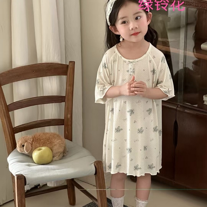 91家纺网 家纺一手货源 找家纺 （总）妍景家居生活馆 2025春夏新款儿童优可丝女童睡裙