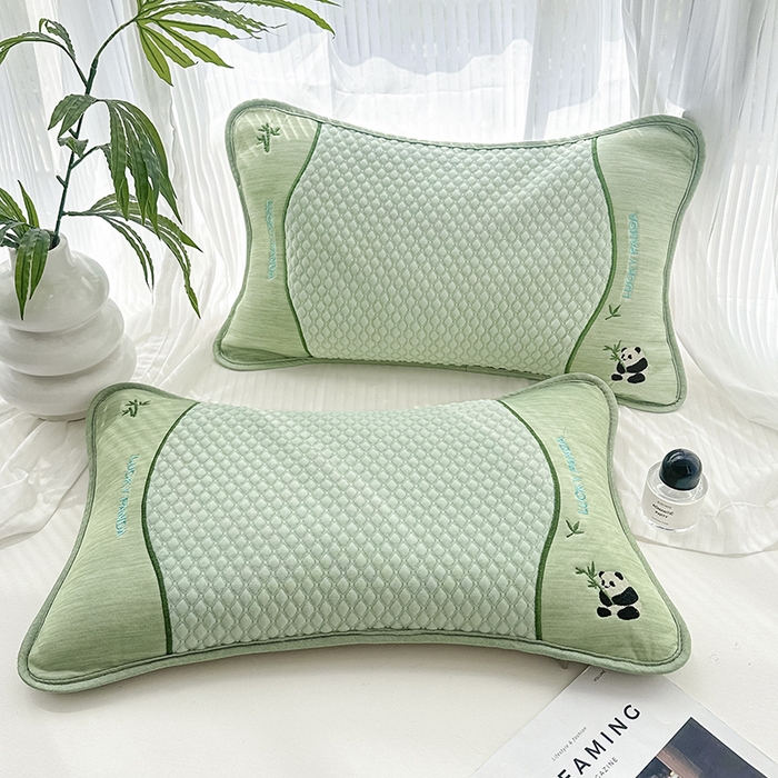 91家纺网 家纺一手货源 找家纺 织布人 2025新款荞麦枕夏凉枕冰豆豆凉感丝枕头茶香枕儿童学生宿舍枕头枕芯 冰豆豆凉感丝-熊猫竹茶香枕 33x53cm/只