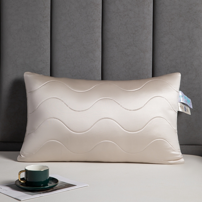 91家纺网 家纺一手货源 找家纺 糖果枕芯2025新款轻奢硅胶枕芯羽丝绒枕头 轻奢硅胶枕-灰金42*70cm