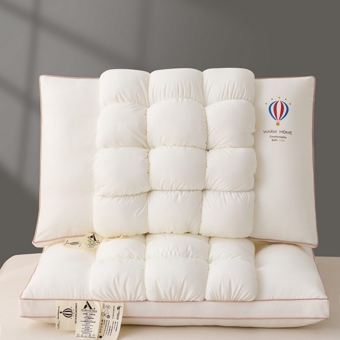 91家纺网 家纺一手货源 找家纺 卓昌2025新款热气球面包枕枕头枕芯 白色一只48*74cm