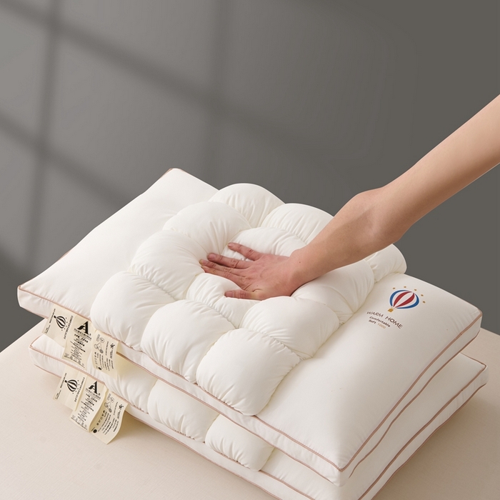 91家纺网 家纺一手货源 找家纺 卓昌2025新款热气球面包枕枕头枕芯 白色一只48*74cm