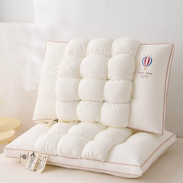 91家纺网 家纺一手货源 找家纺 卓昌2025新款热气球面包枕枕头枕芯 白色一只48*74cm