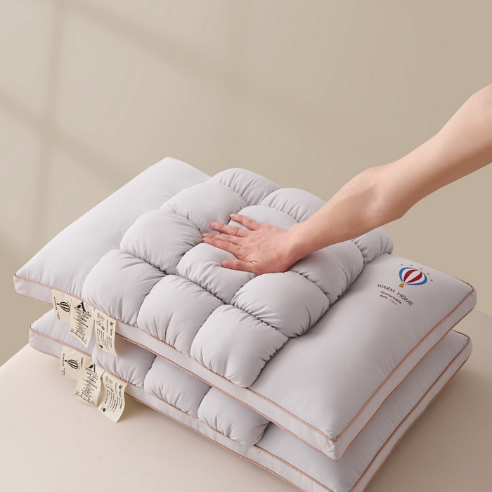 91家纺网 家纺一手货源 找家纺 卓昌2025新款热气球面包枕枕头枕芯 灰色一只48*74cm