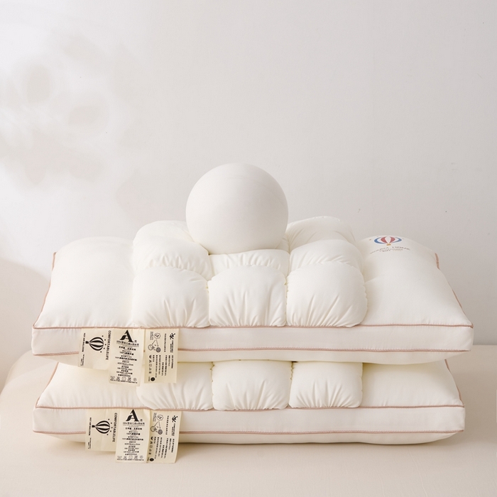 91家纺网 家纺一手货源 找家纺 卓昌2025新款热气球面包枕枕头枕芯 白色一对48*74cm