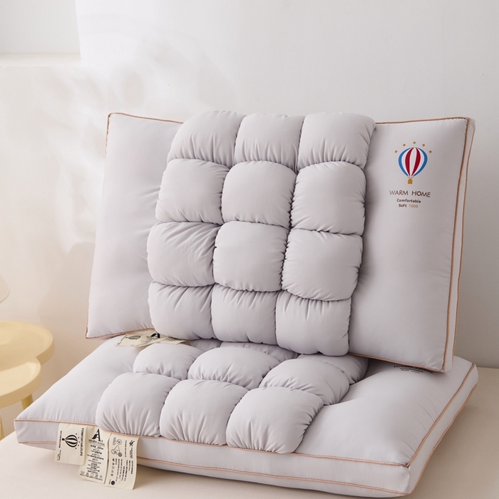 91家纺网 家纺一手货源 找家纺 卓昌2025新款热气球面包枕枕头枕芯 黑色一对48*74cm