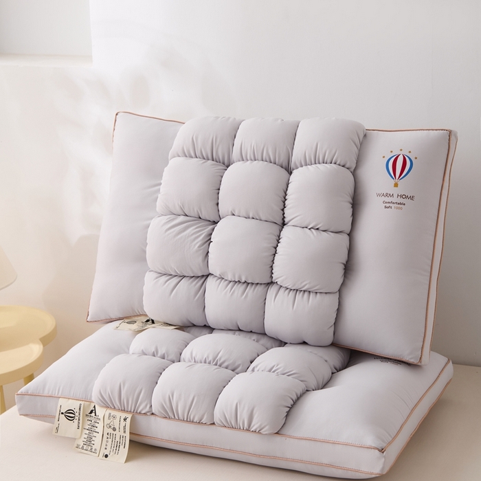 91家纺网 家纺一手货源 找家纺 卓昌2025新款热气球面包枕枕头枕芯 黑色一对48*74cm