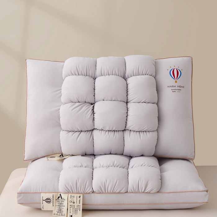 91家纺网 家纺一手货源 找家纺 卓昌2025新款热气球面包枕枕头枕芯 黑色一对48*74cm