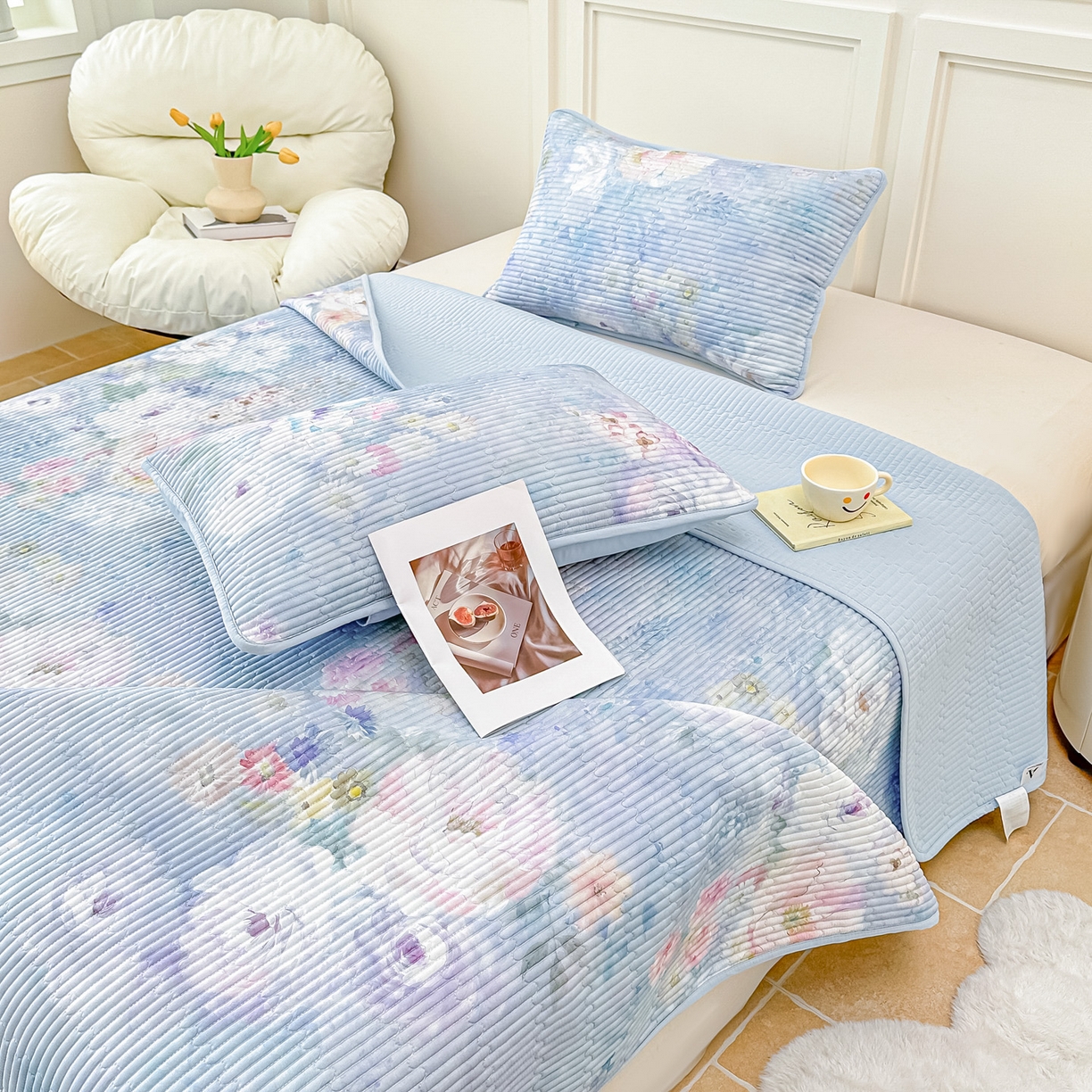 91家纺网 家纺一手货源 找家纺 橘夏家纺 2025新款莱赛尔天丝轻奢风多功能枕套单品枕套枕套单件 朝花夕拾