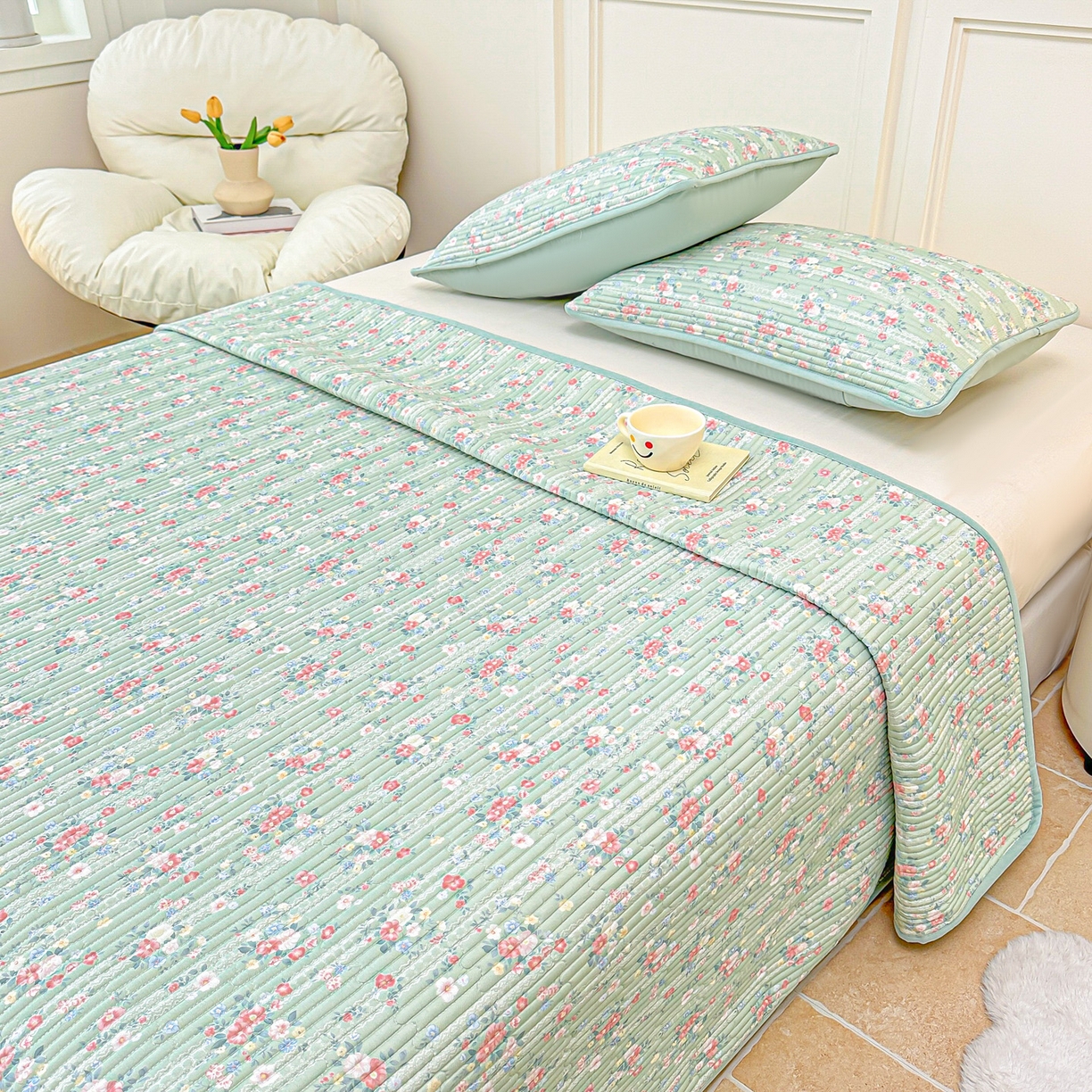 91家纺网 家纺一手货源 找家纺 橘夏家纺 2025新款莱赛尔天丝轻奢风多功能枕套单品枕套枕套单件 梦幻-绿