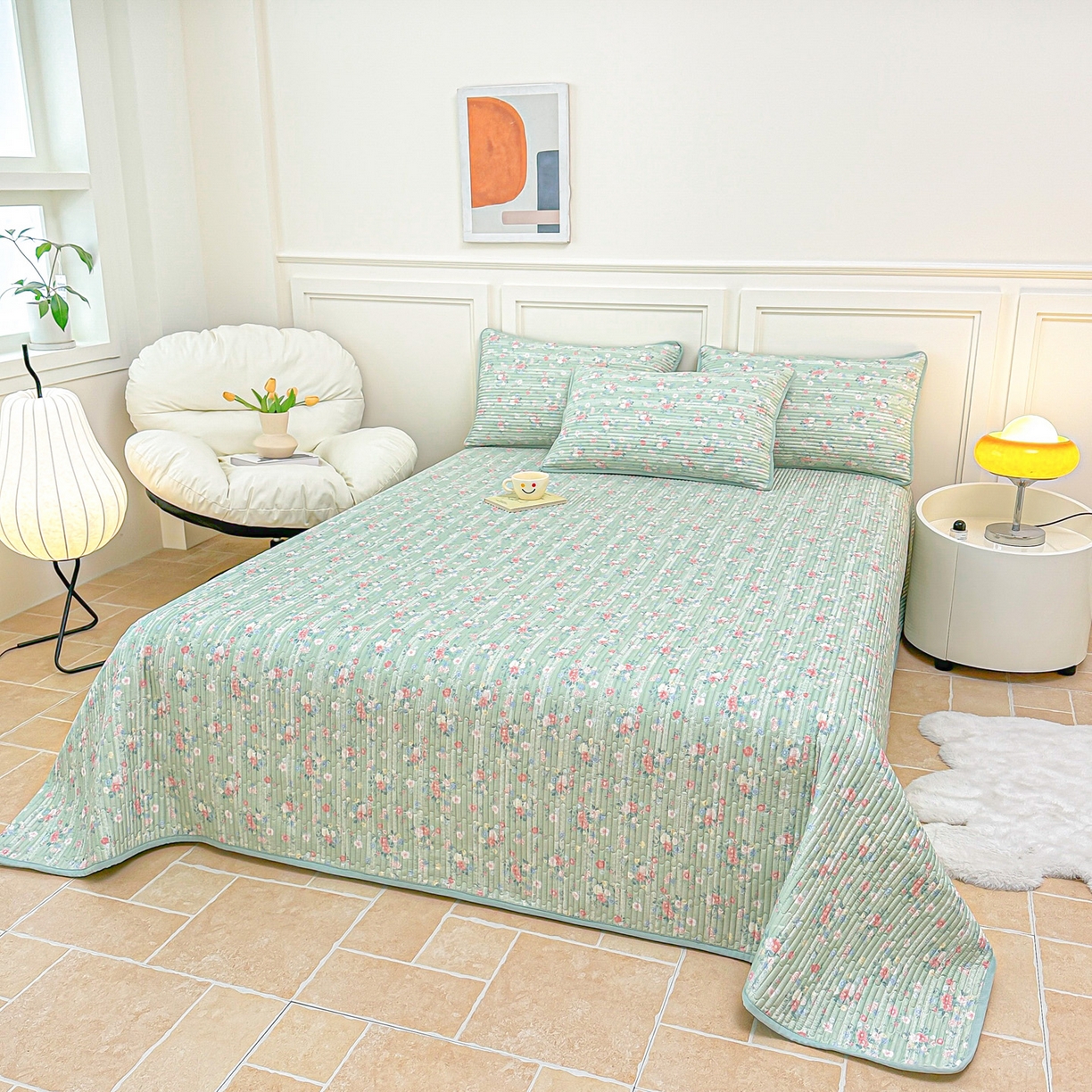 91家纺网 家纺一手货源 找家纺 橘夏家纺 2025新款莱赛尔天丝轻奢风多功能枕套单品枕套枕套单件 梦幻-绿