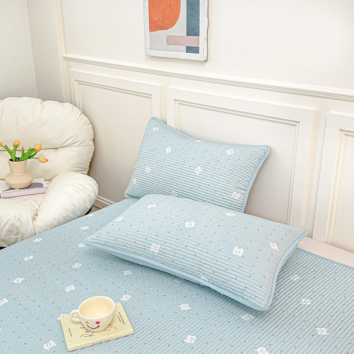 91家纺网 家纺一手货源 找家纺 橘夏家纺 2025新款莱赛尔天丝轻奢风多功能枕套单品枕套枕套单件 萌宠小奶汪