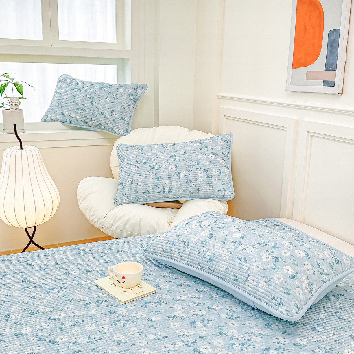 91家纺网 家纺一手货源 找家纺 橘夏家纺 2025新款莱赛尔天丝轻奢风多功能枕套单品枕套枕套单件 清雅-兰