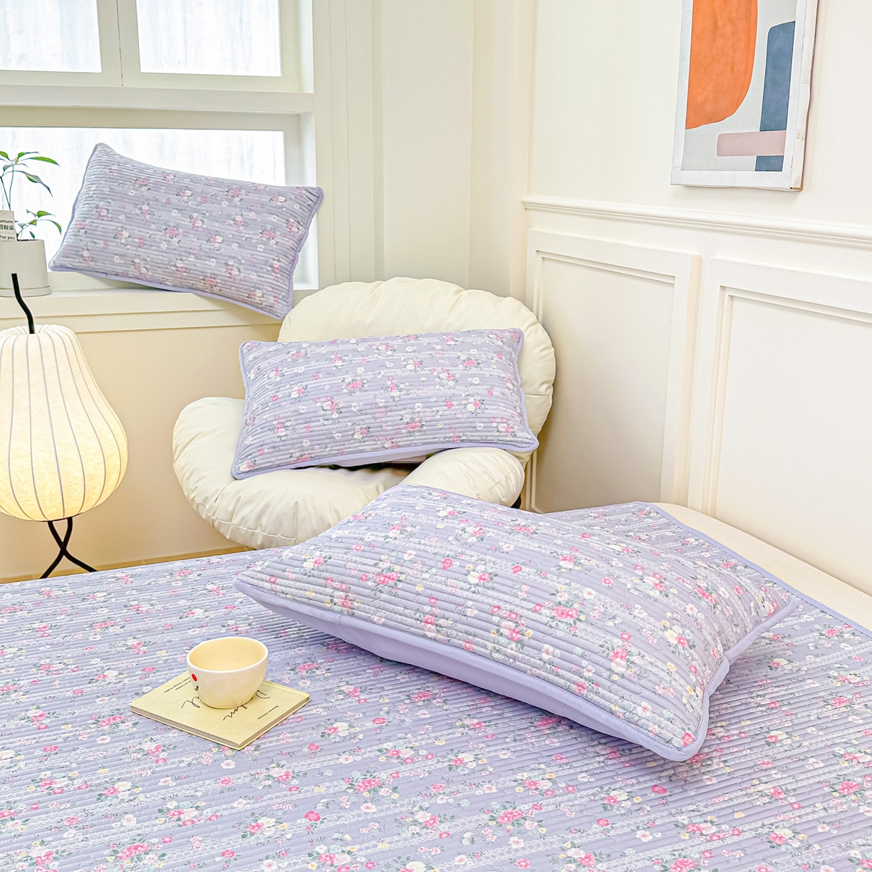 91家纺网 家纺一手货源 找家纺 橘夏家纺 2025新款莱赛尔天丝轻奢风多功能枕套单品枕套枕套单件 梦幻-紫