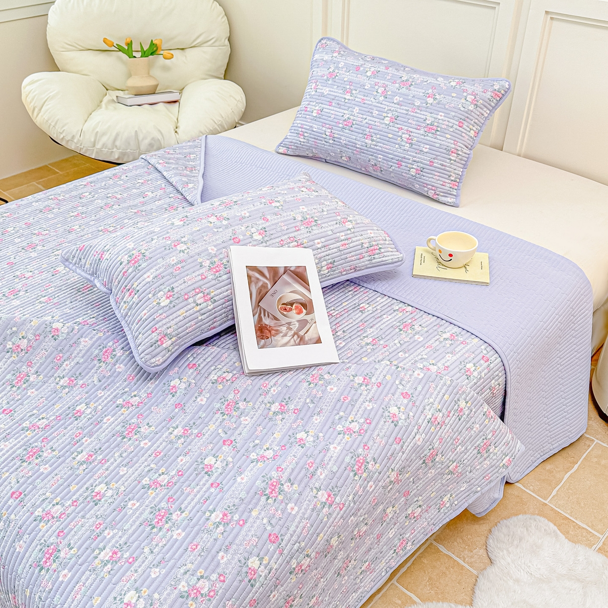 91家纺网 家纺一手货源 找家纺 橘夏家纺 2025新款莱赛尔天丝轻奢风多功能枕套单品枕套枕套单件 梦幻-紫