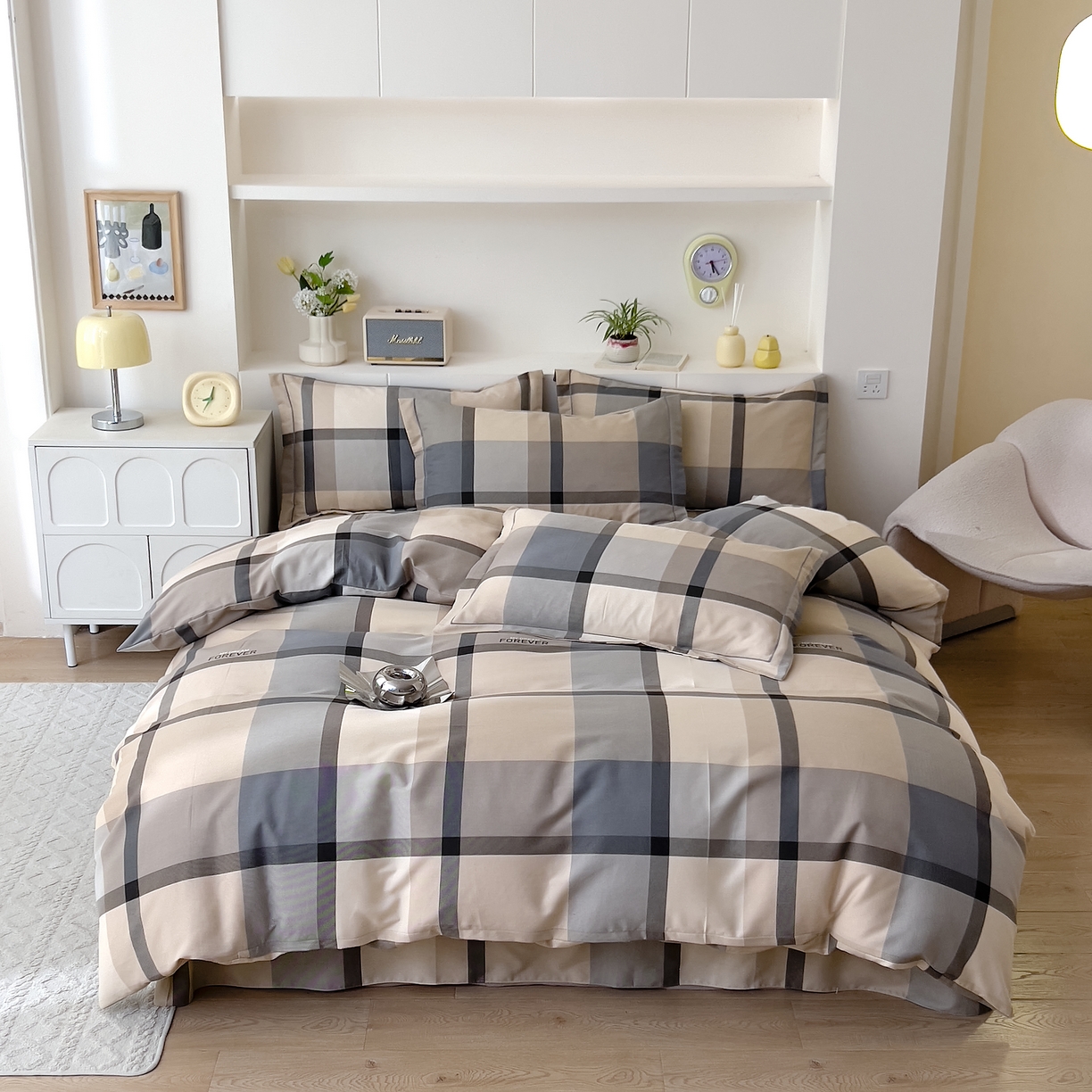 91家纺网 家纺一手货源 找家纺 （总）优品阁 2024新款全棉磨毛学生上下铺三件套