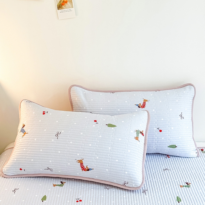 橘夏家纺 2025新款双层纱小云棉多功能枕套-自由空间 魔法腊肠狗--浅灰结界