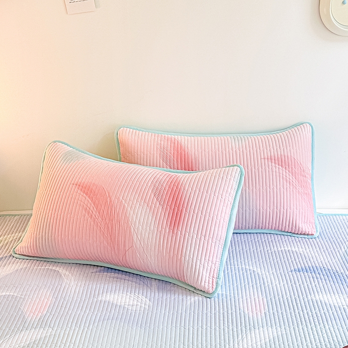 91家纺网 家纺一手货源 找家纺 （总）橘夏家纺 2025新款双层纱小云棉床盖单枕套